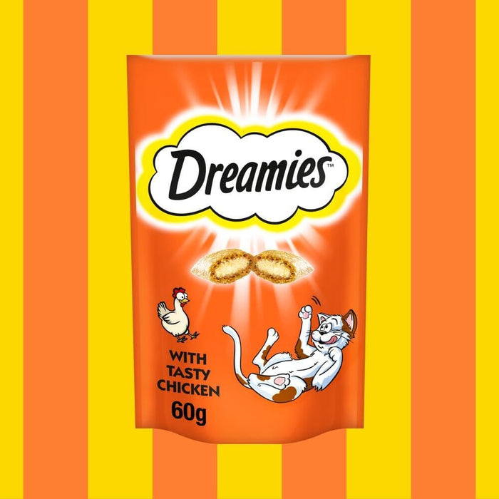 Dreamies Cat Treats, Tasty Snacks with Tempting Chicken 60g