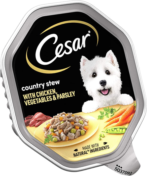 Cesar Country Stew Adult Wet Dog Food, Chicken, Vegetables and Parsley in Gravy 14 x 150 g Trays