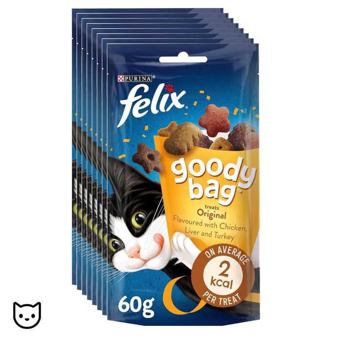 Felix Goody Bag Picnic Mix Adult Cat Treats Original Mix 8 x 60g Packs