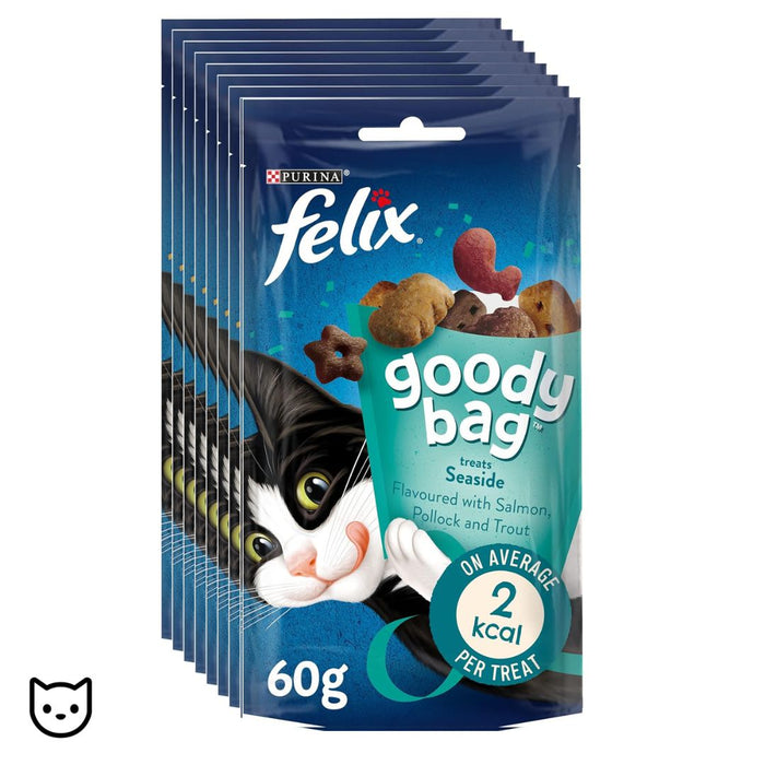 Felix Goody Bag Picnic Mix Adult Cat Treats Seaside Mix 8 x 60g Packs