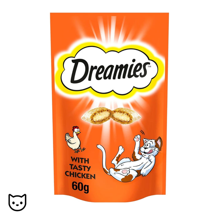 Dreamies Cat Treats, Tasty Snacks with Tempting Chicken 60g